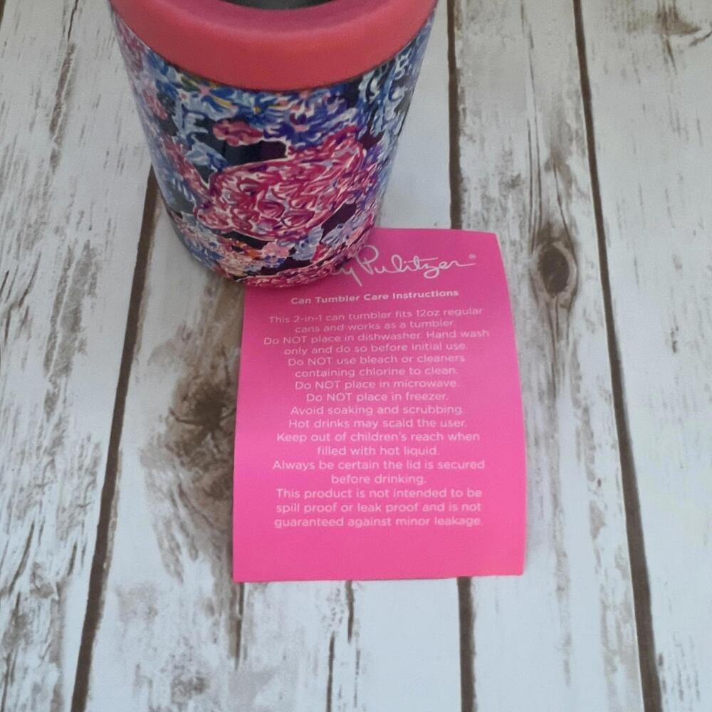 NEW Lilly Pulitzer Koozie Can Holder Cooler Insulated Turtle Tumbler Blue NWT - Picture 3 of 6